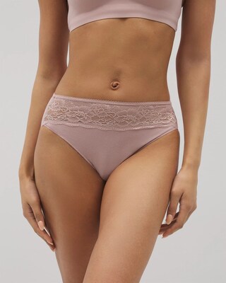 Edge Cotton Blend High-Leg Panty with Lace