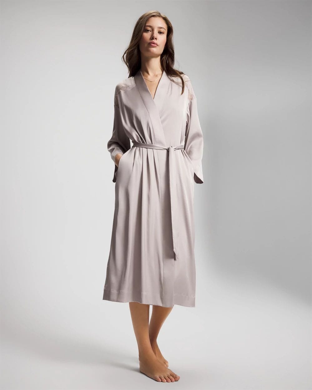 Satin Lace Long Robe