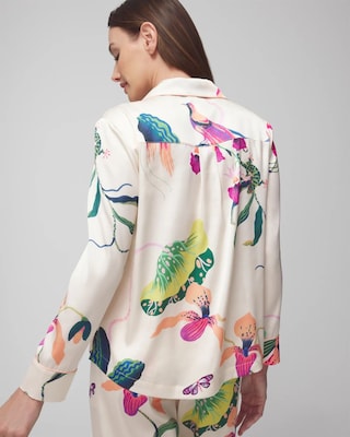 Long-Sleeve Notch Collar Pajama Top click to view larger image.