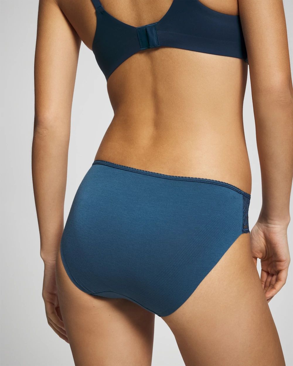 Vanishing Edge Cotton Blend Hipster Panty with Lace