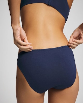 Cotton Blend Bikini Panty with Lace click to view larger image.