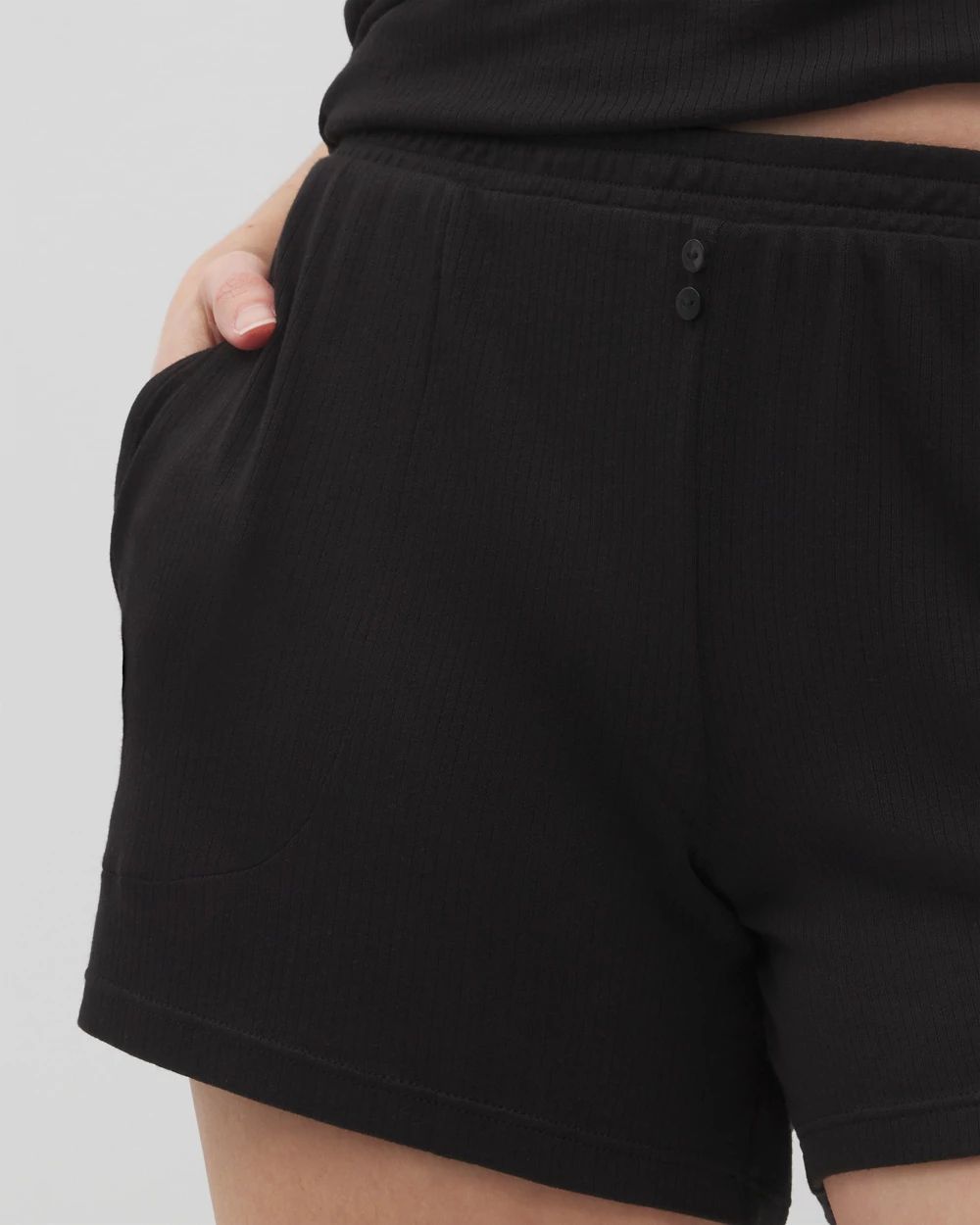 Lightweight Rib Knit Pajama Shorts