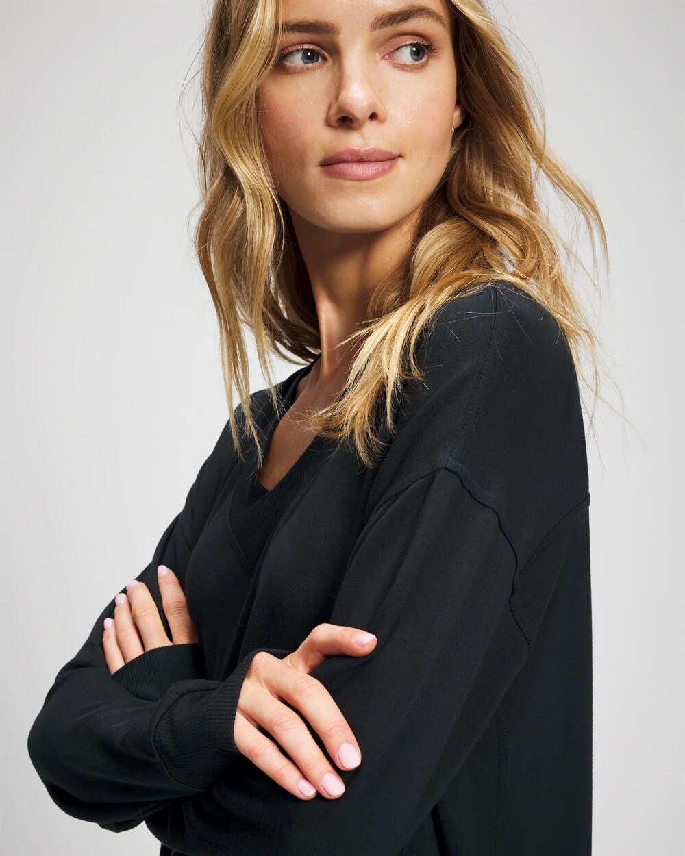 Ultrasoft Fleece V-Neck Sweatshirt