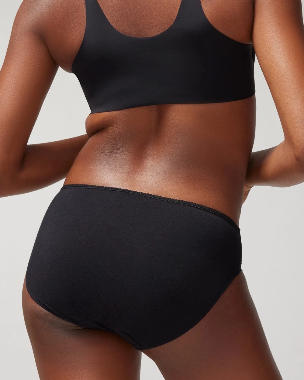 Cotton Blend Hipster Panty with Lace