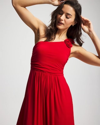 One-Shoulder Tiered Maxi Bra Dress click to view larger image.