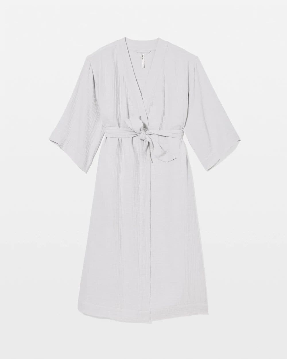 Textured Cotton Long Robe