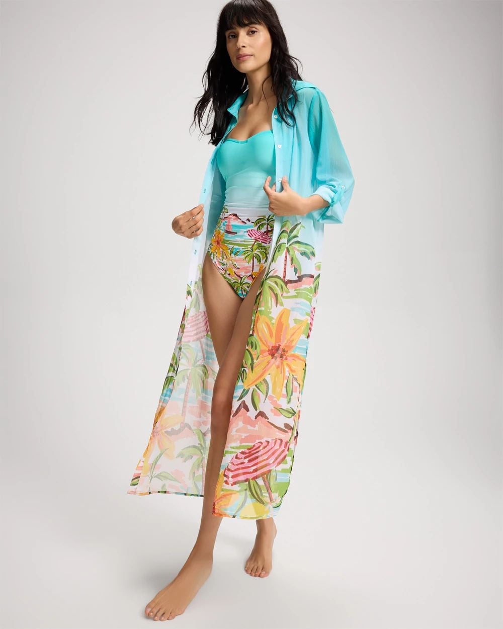 Ciao Capri Chiffon Swim Cover Up Shirt