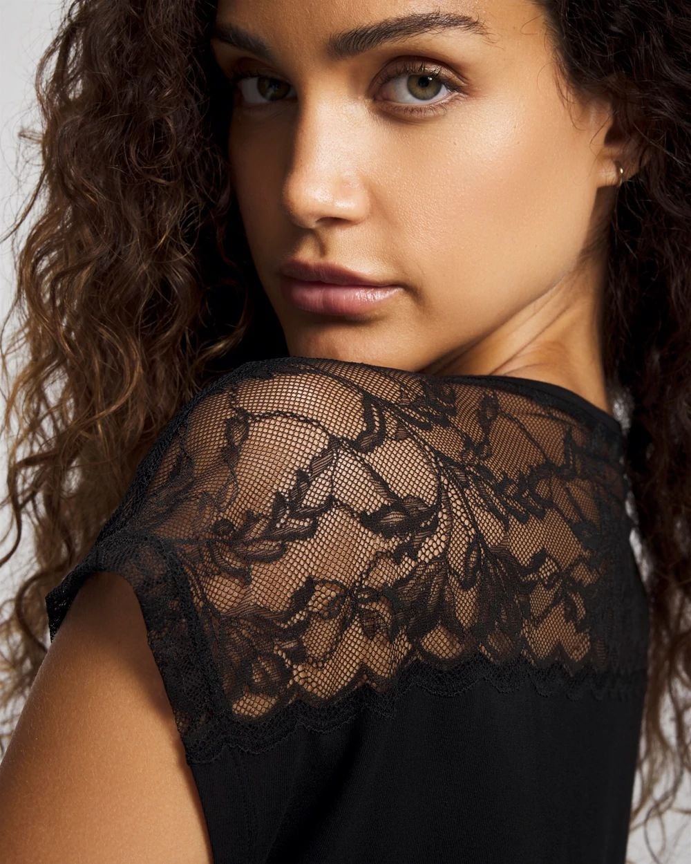 Short Sleeve Lace Pajama Tee click to view larger image.