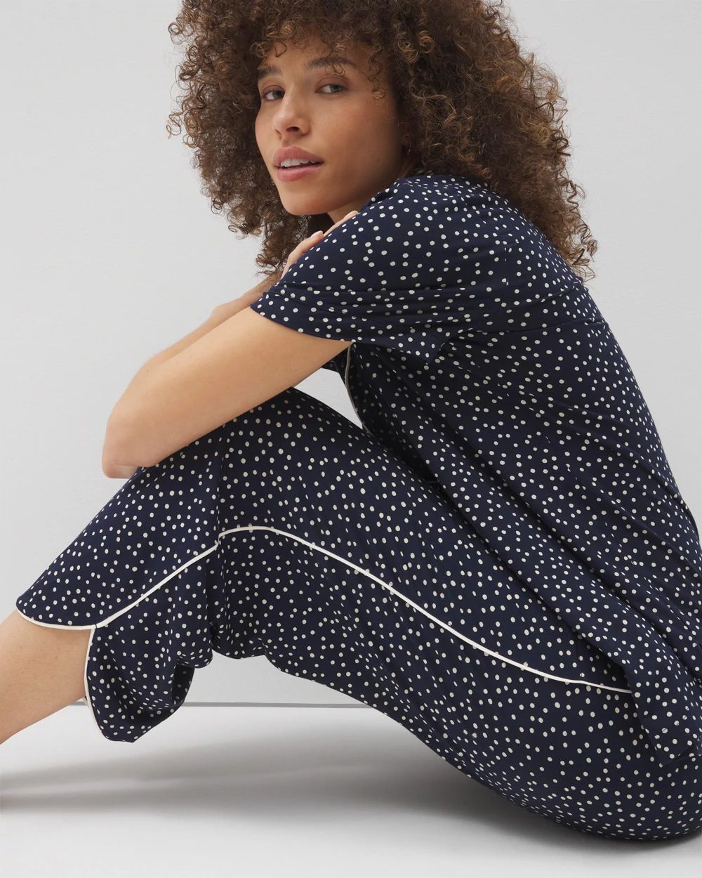 Cool Nights Piped Crop Pajama Pants