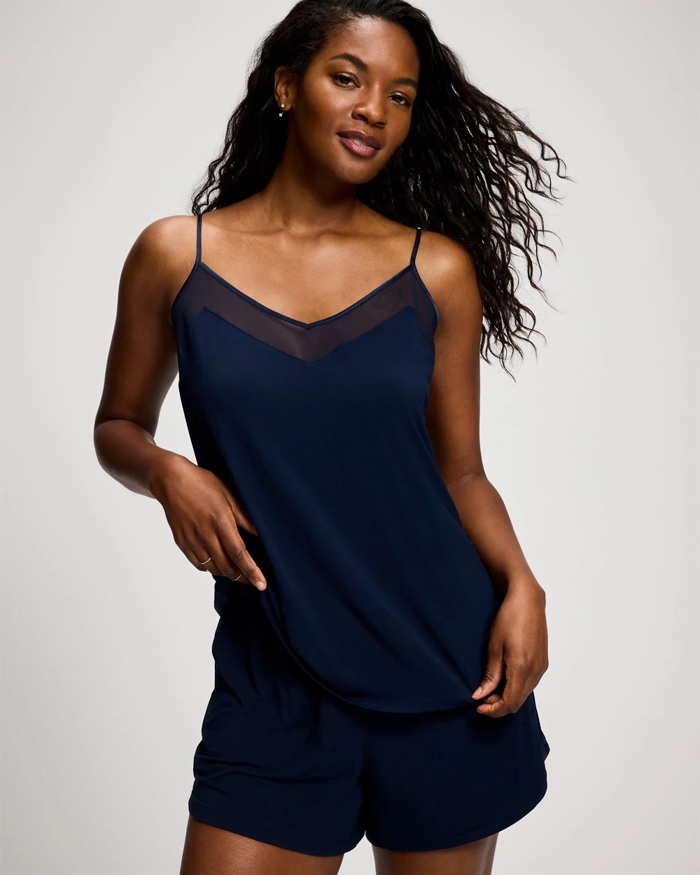 Mesh Trim Pajama Cami