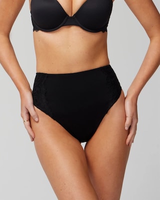 High-Waist Thong Panty With Lace