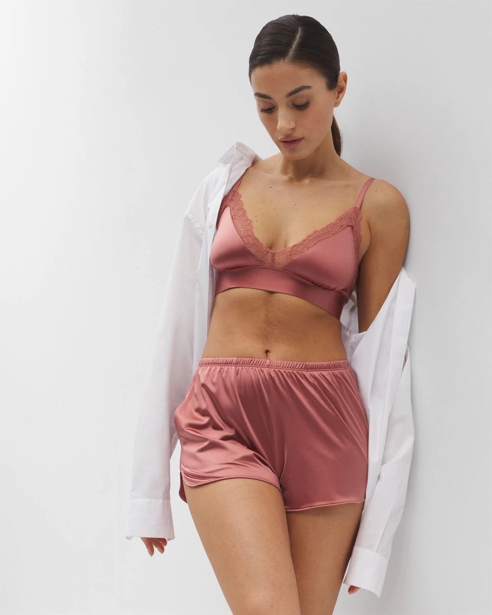 Stretch Luster Knit Pajama Shorts