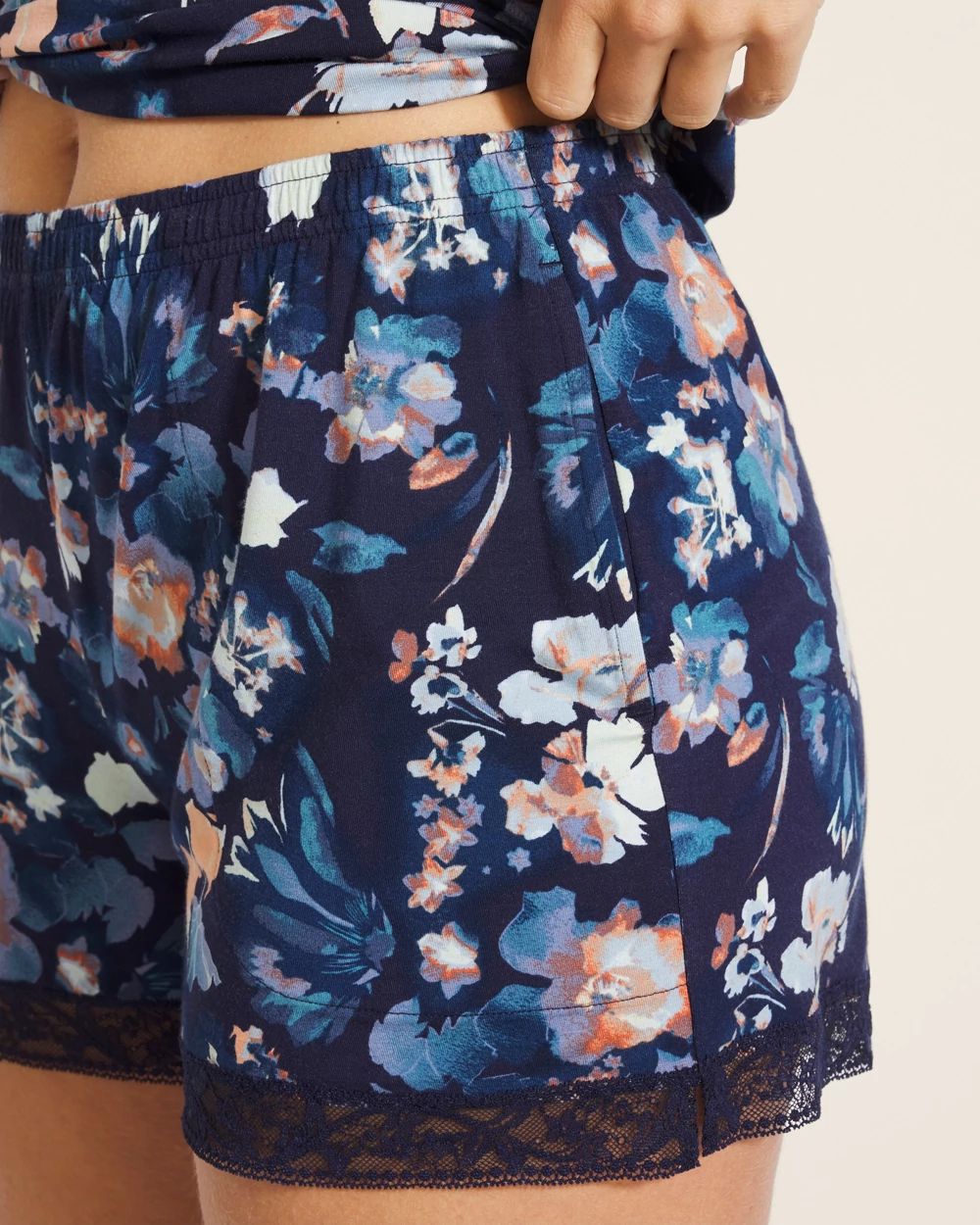 Cool Nights Lace-Trim Pajama Shorts