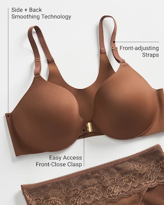 Lightly Lined Perfect Coverage Front-Close Bra click to view larger image.