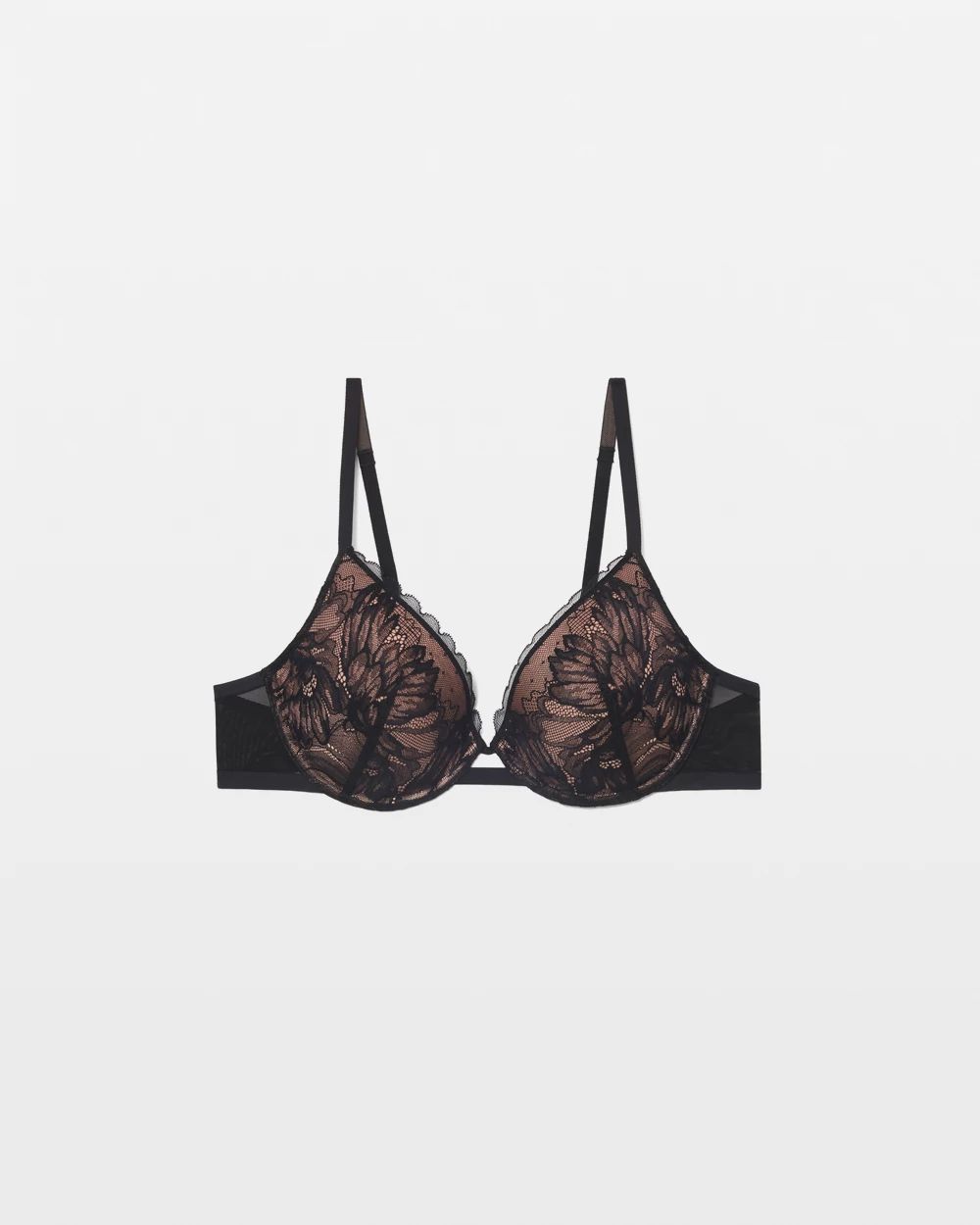 Lightly Lined Plunge Bra with Lace