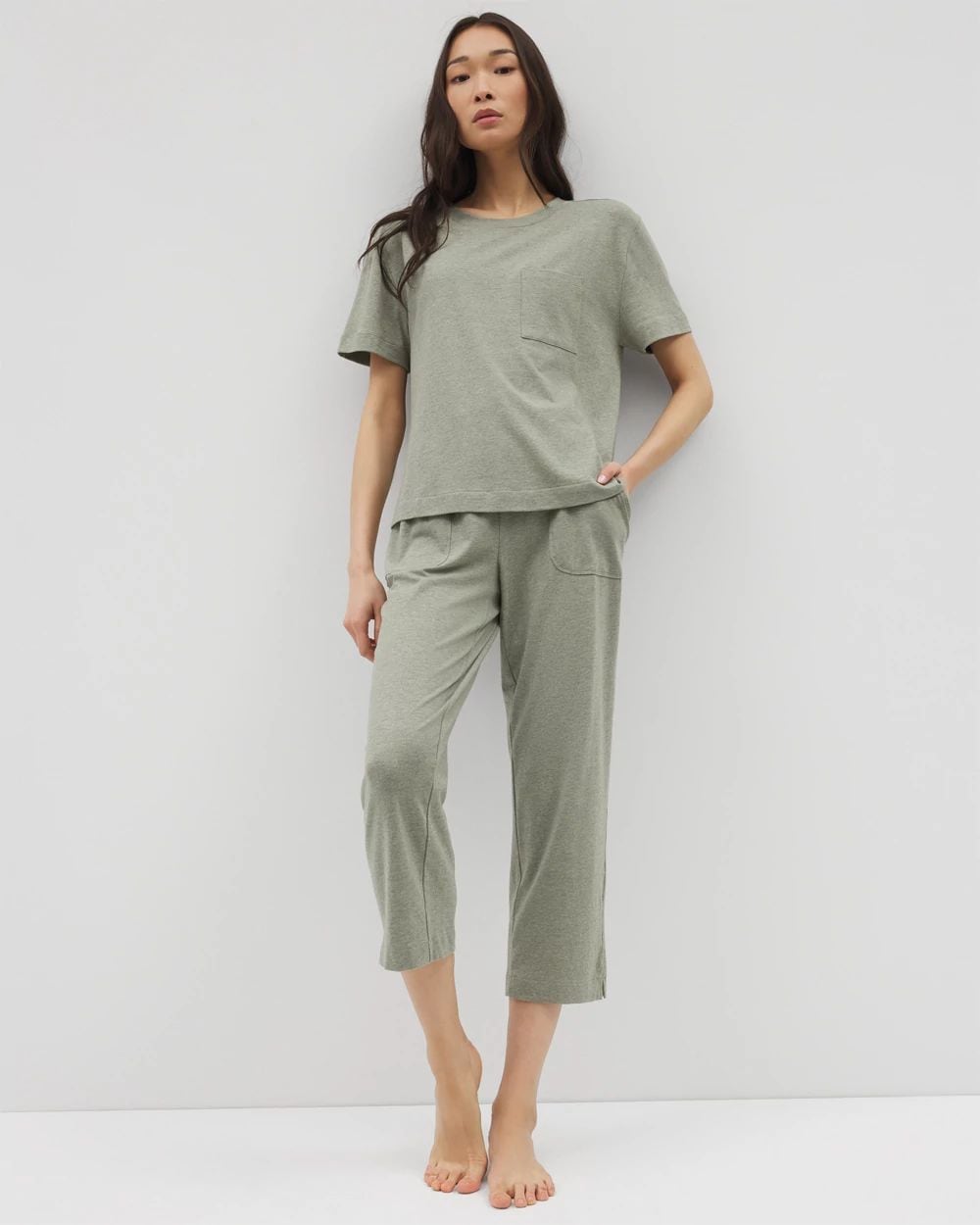 Most Loved Cotton Short-Sleeve Pocket Pajama Tee