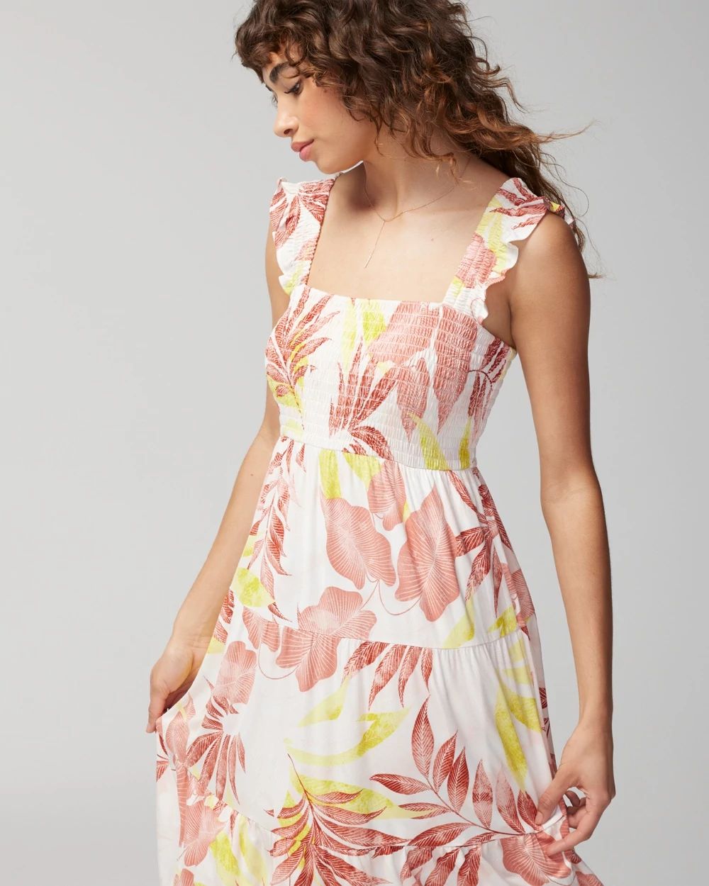 Smocked Flutter Sleeve Mini Bra Dress click to view larger image.