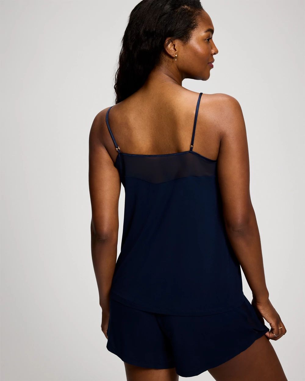 Mesh Trim Pajama Cami click to view larger image.