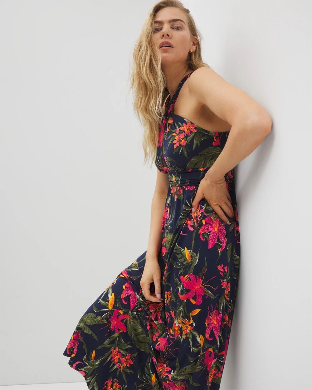 Soft Jersey Bayside Halter Maxi Bra Dress