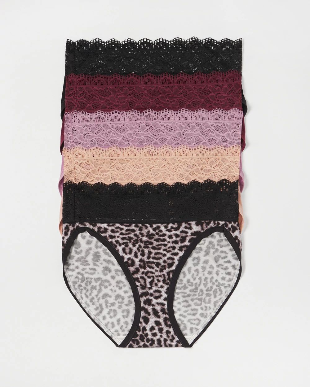 Embraceable High-Leg Panty with Super Soft Enchanting Lace 5 pack