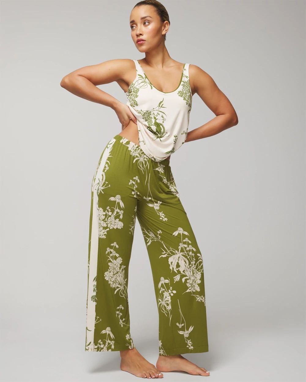 Cool Nights Wide-Leg Ankle Pajama Pants