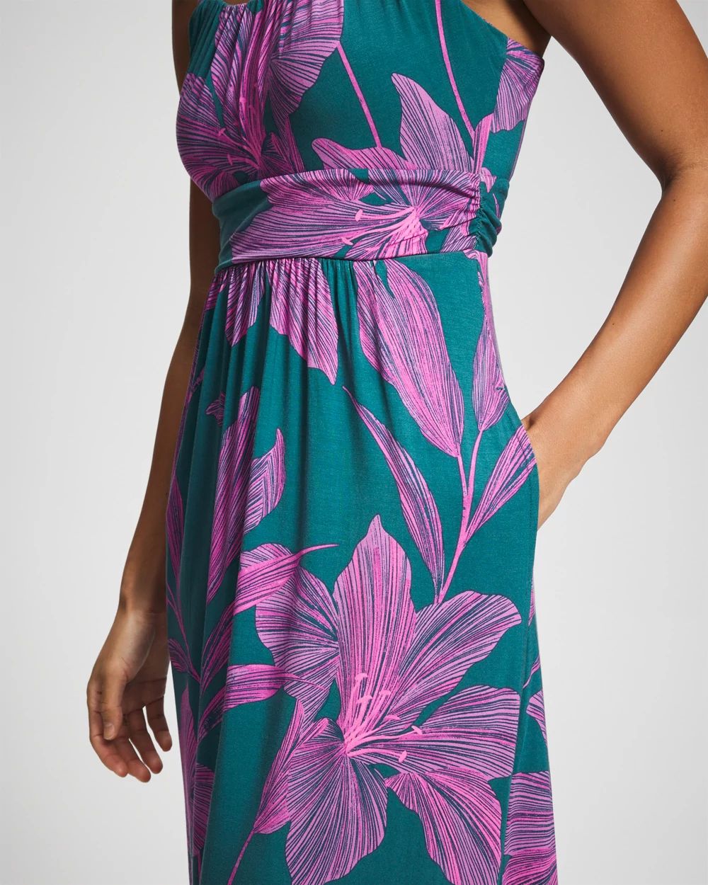 Shirred Bodice Maxi Bra Dress click to view larger image.