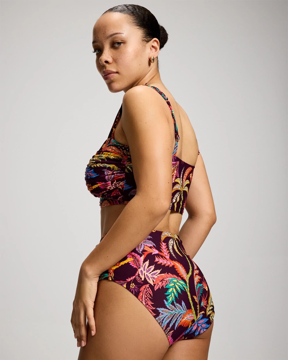 Ruched High-Waist Bikini Bottom
