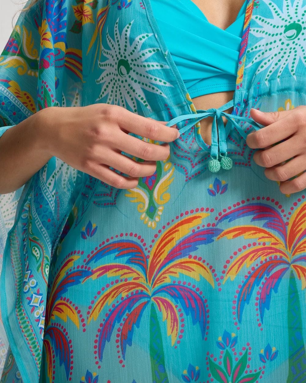 Summer Solstice Chiffon Caftan Swim Cover Up click to view larger image.