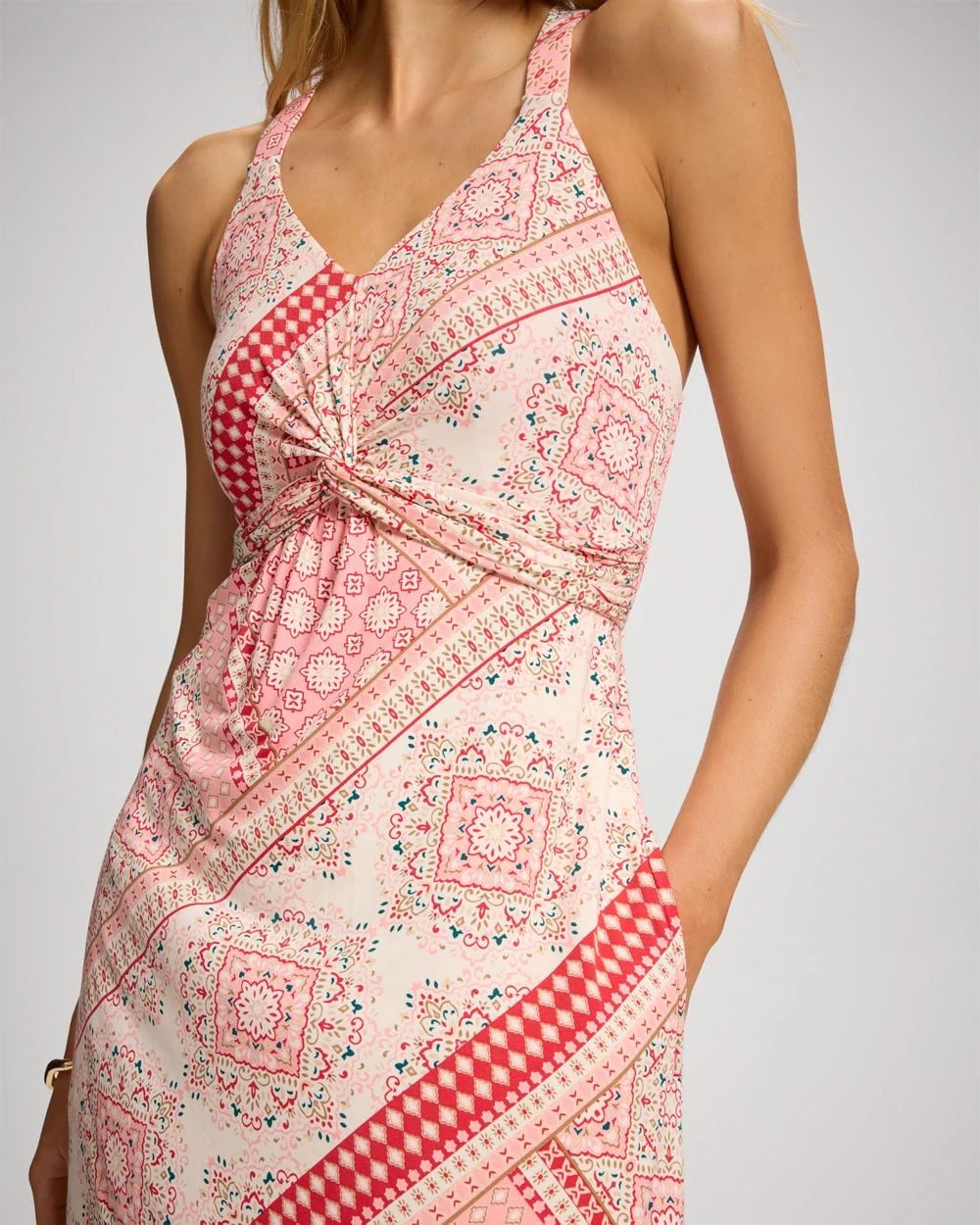 Soft Jersey Twist Front Maxi Bra Dress