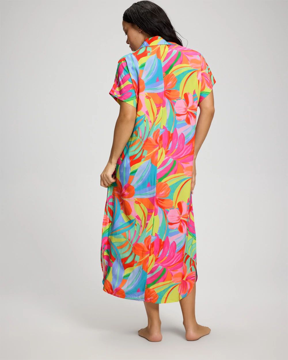 Bleu Rod Beattie Bellissimo Botanica Rayon Pleated Dress