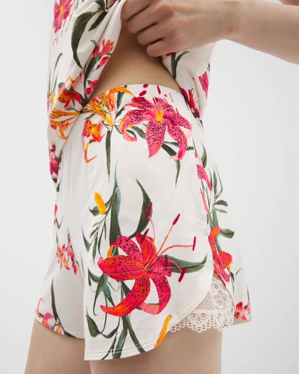 Cool Nights Lace-Trim Pajama Shorts