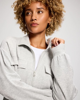 Modern Modal Funnel Neck Cinch Jacket click to view larger image.