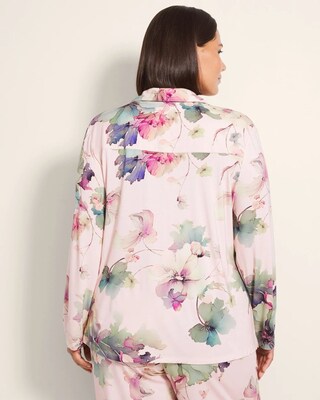 Long-Sleeve Notch Collar Pajama Top