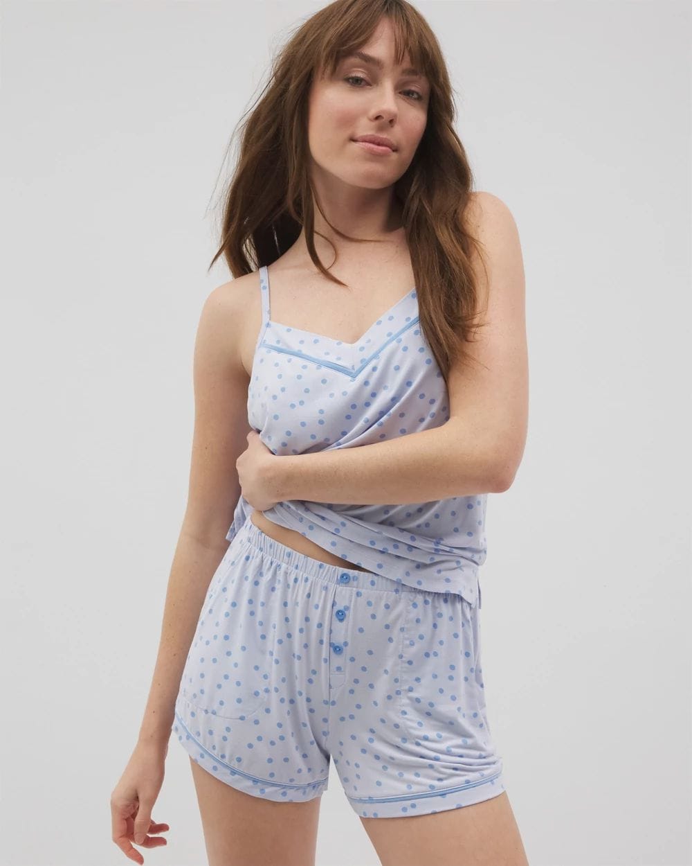 Cool Nights Printed Piped Pajama Shorts