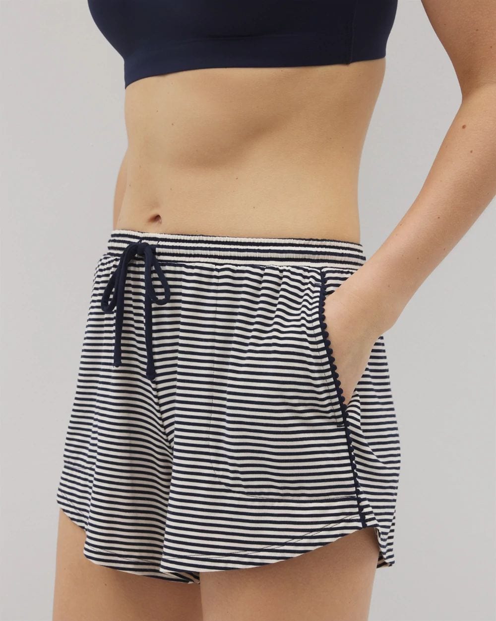Pom Trim Pajama Short