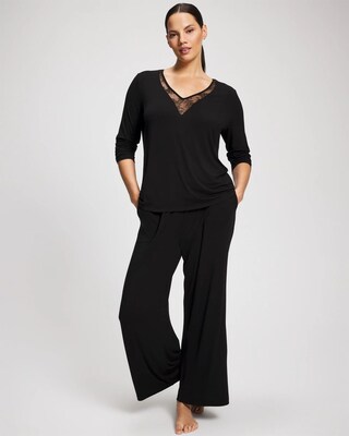 Lace Long Sleeve Pajama Top click to view larger image.
