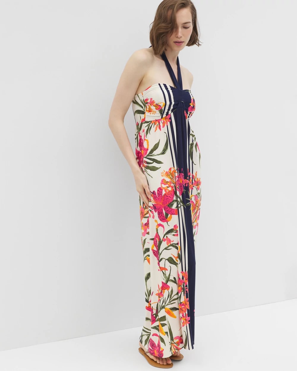 soma maxi dress Women's Soft Jersey Serenity Cap Sleeve Maxi Dress in Blue size XL