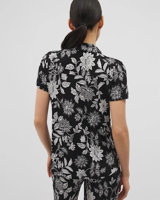 Short Sleeve Notch Collar Pajama Top click to view larger image.