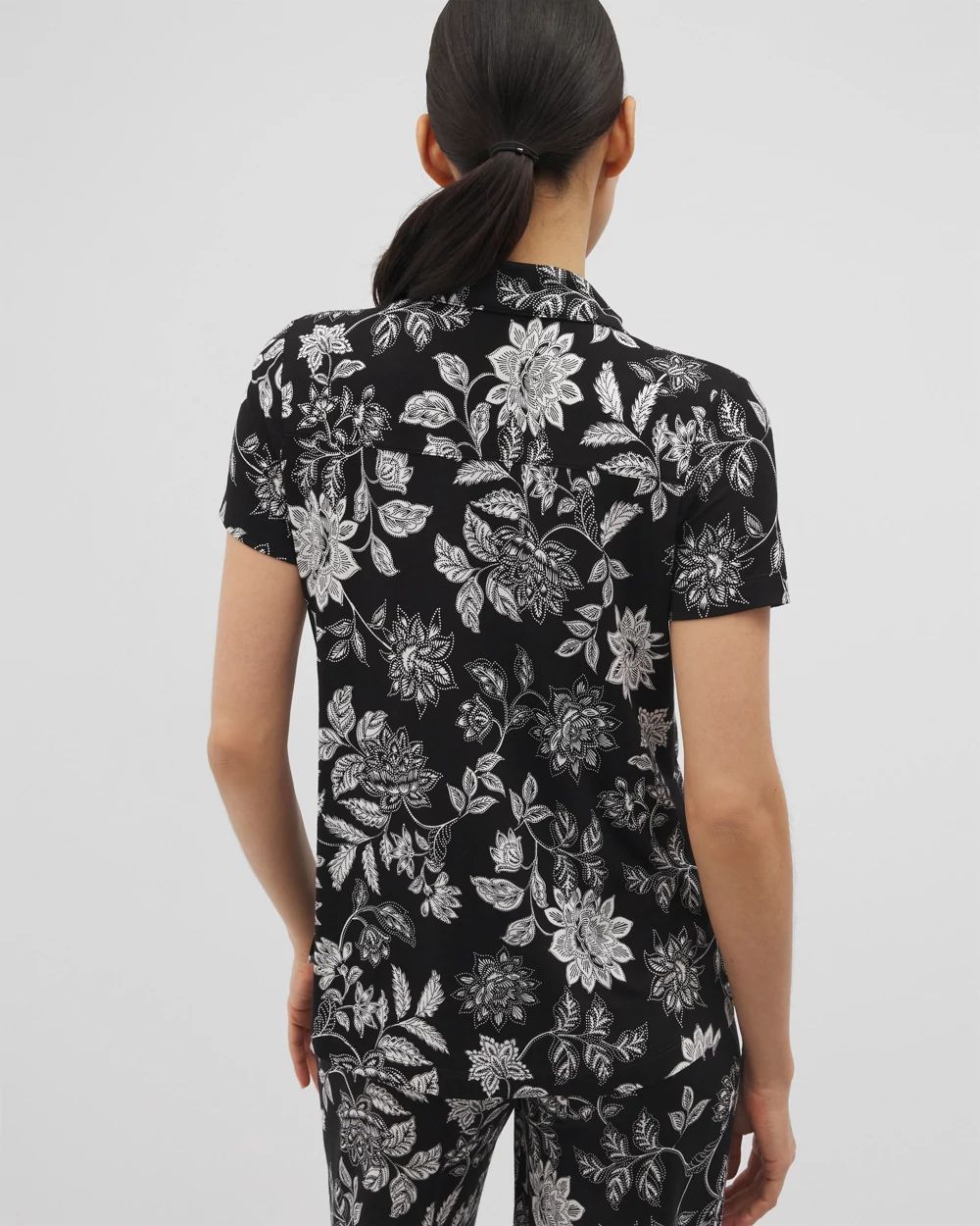 Cool Nights Short Sleeve Notch Collar Pajama Top