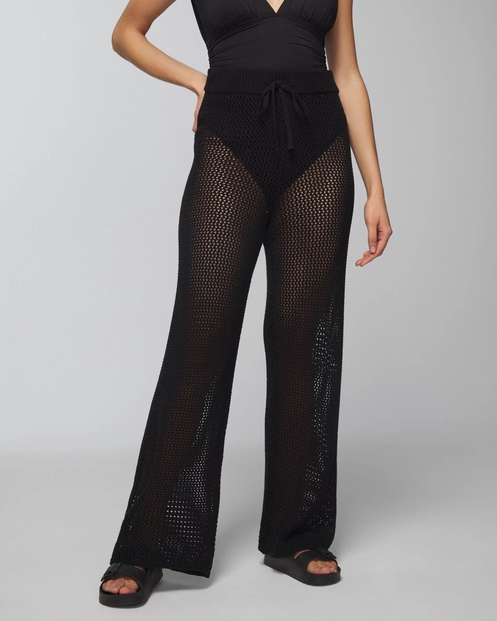 Soma Swim Cotton Crochet-Style Wide-Leg Pants