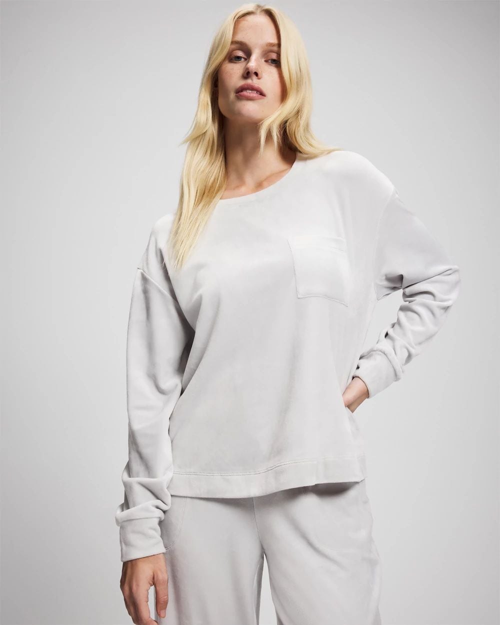 Velour Crewneck Sweatshirt