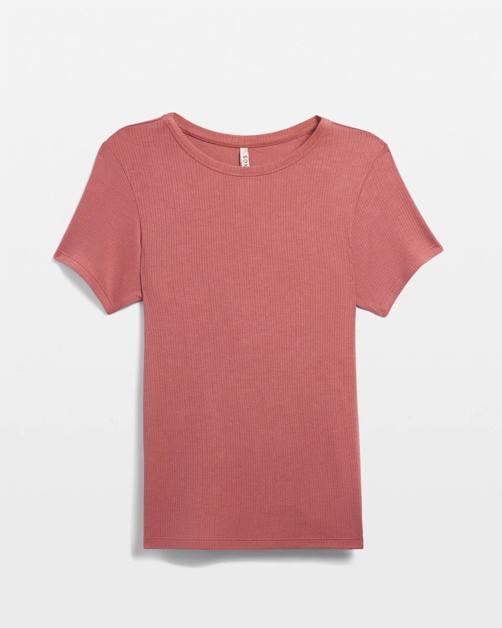 Lightweight Rib Knit Short-Sleeve Pajama Tee