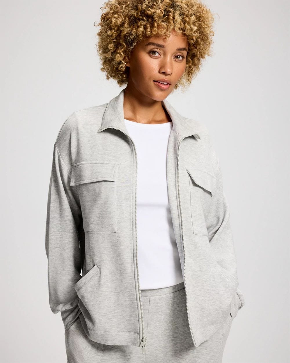 Modern Modal Funnel Neck Cinch Jacket