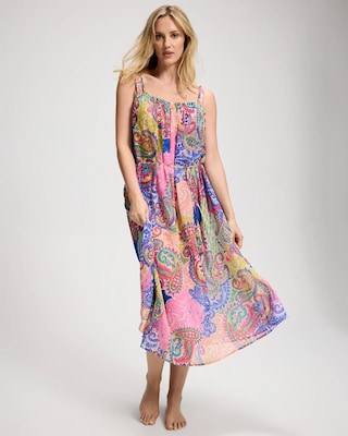 Bleu Rod Beattie La Vida Bohemia Shirred Swim Cover-Up Dress