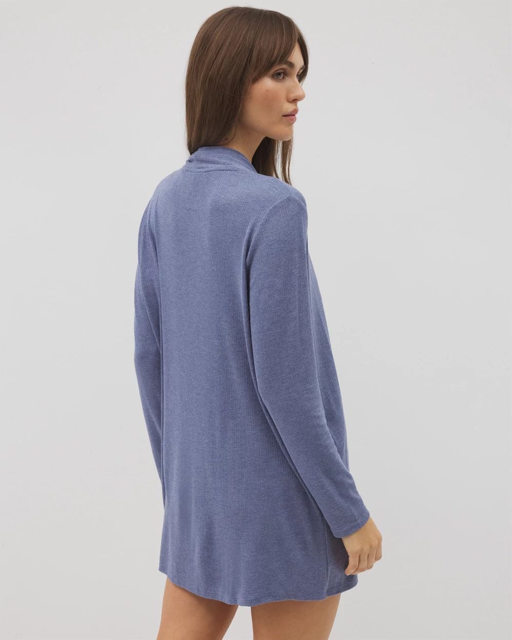 Lightweight Rib Knit Long Sleeve Wrap