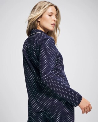 Long-Sleeve Notch Collar Pajama Top click to view larger image.