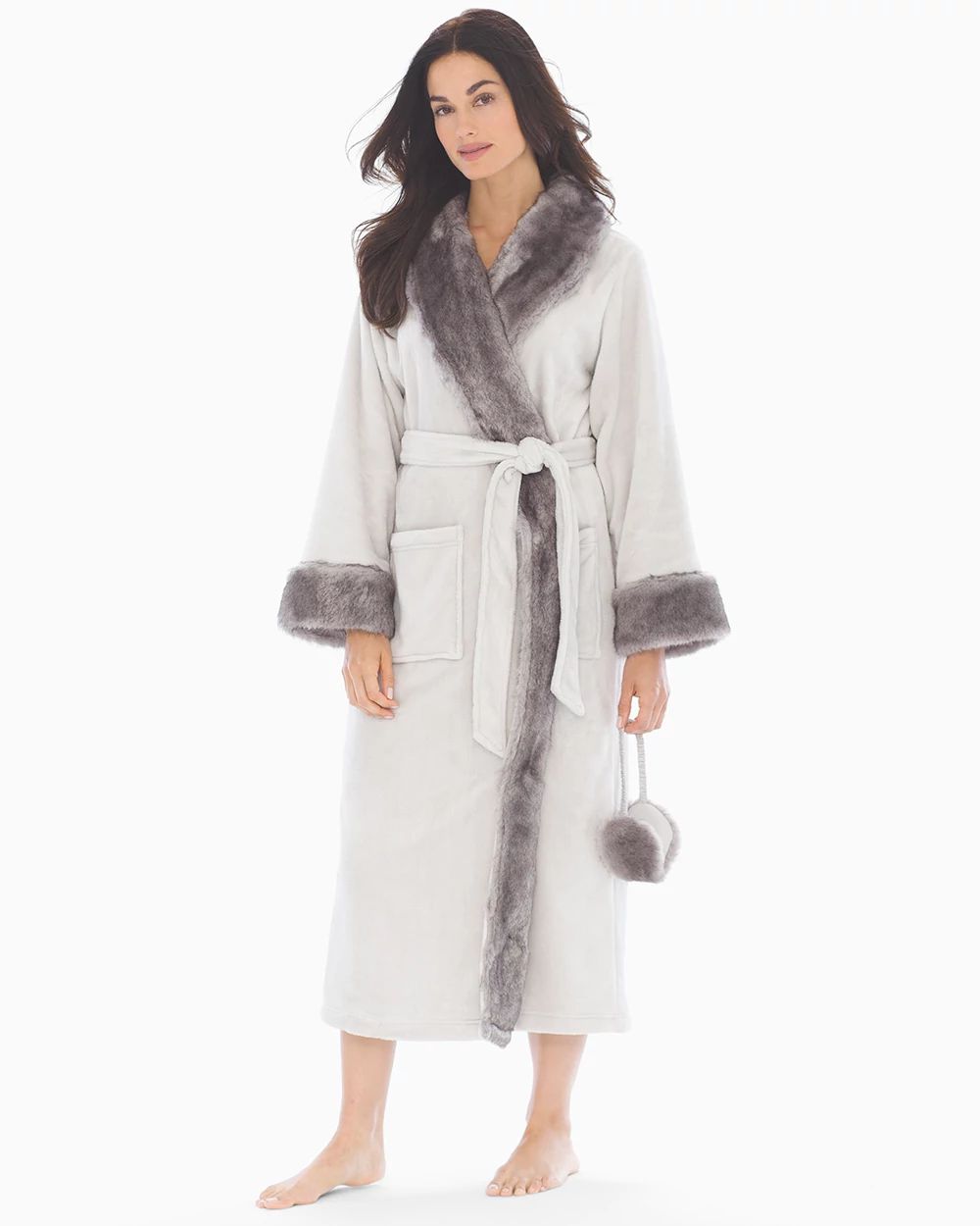 Luxe Faux Fur Robe Ivory