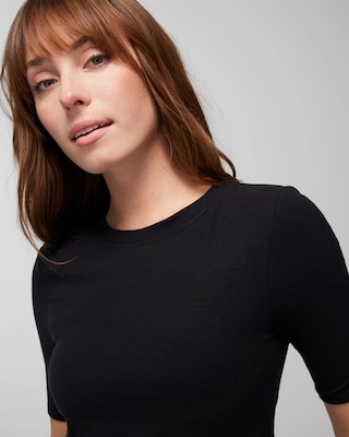 Ribbed Crewneck Bra Tee
