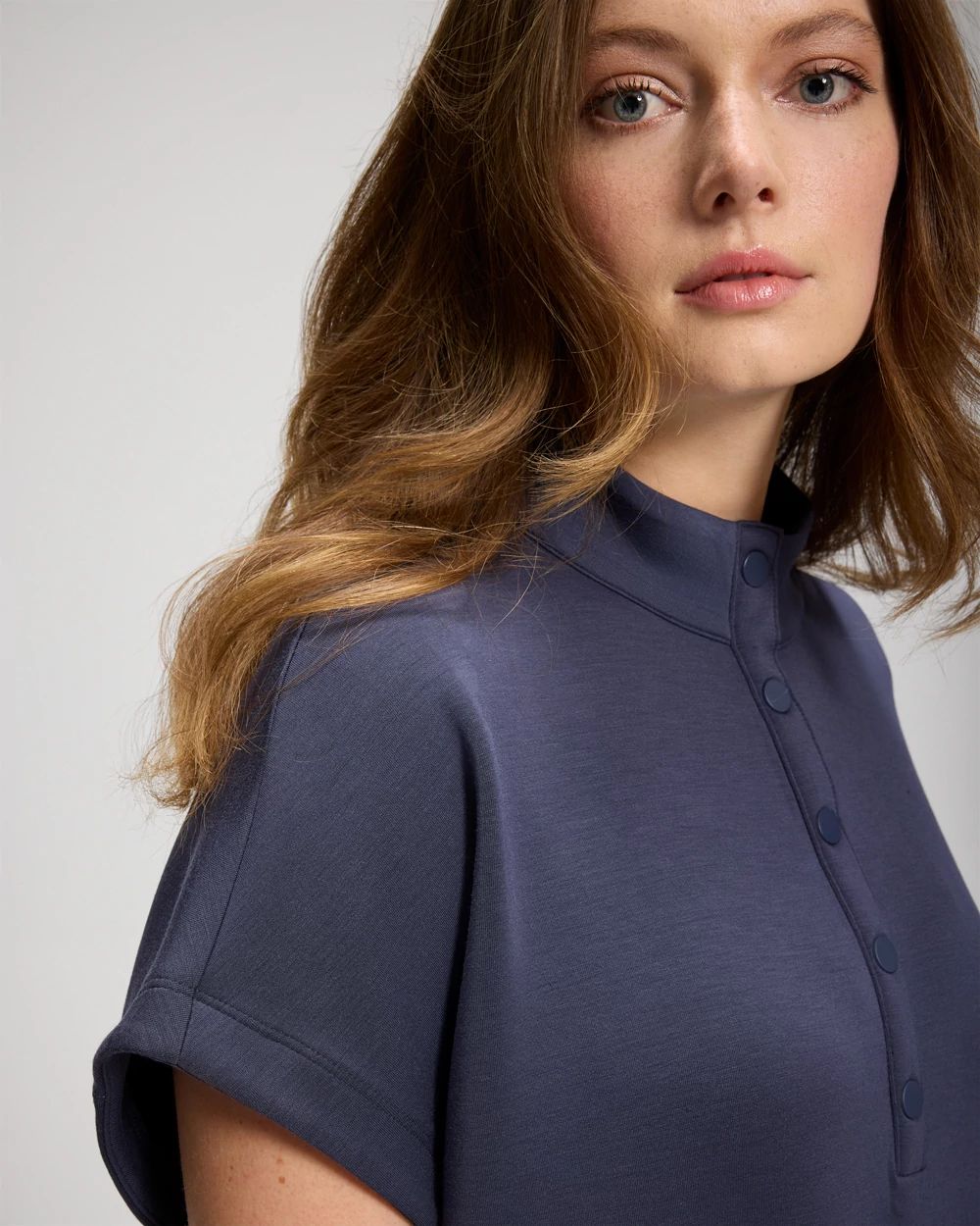 Modern Modal Quarter-Zip Short Sleeve Jacket