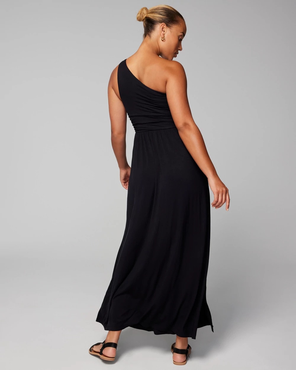 One-Shoulder Knot Maxi Bra Dress